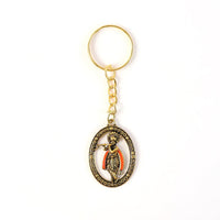 Back view of metal Lord Krishna keychain with smooth finish