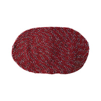Red braided welcome mat with non-slip backing
