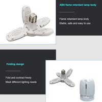 LED bulb with fan blades folding mechanism