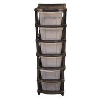 Clean layer modular organizer featuring transparent plastic drawers