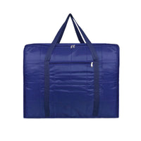 Storage bag with transparent panel showing contents inside