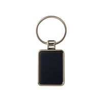 Black bar luxe metal key tag in rectangular design