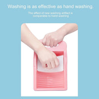 Lightweight socks washing board, ideal for travel and quick laundry care.