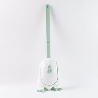 Curved silicone toilet brush designed for deep cleaning