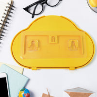 Close-up of the 360-degree rotating mechanism of the yellow wall mount phone case.