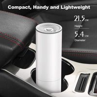 Powerful portable car vacuum cleaner effortlessly cleaning car floor mats.