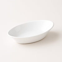 Deep profile of Marin oval serving bowl in white plastic