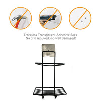 Durable two-tier soap rack securely holding multiple soap bars.