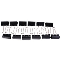 Multiple black binder clips for organizing files