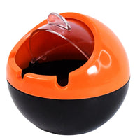 Ashtray with ribbed cigarette holder and flip lid for convenience