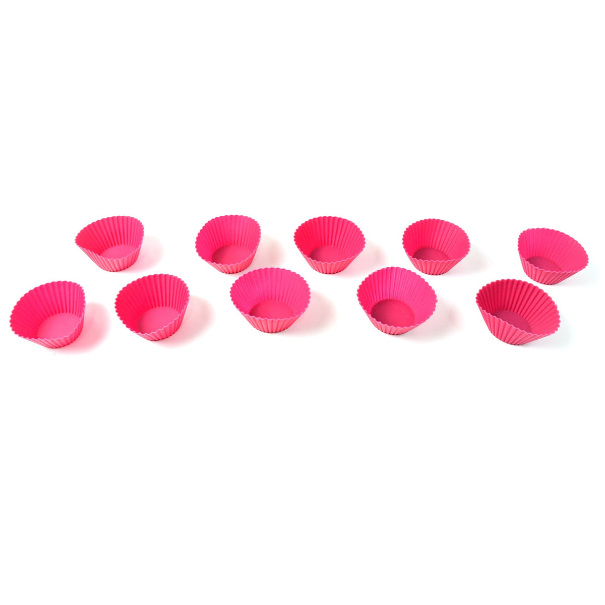 Set of 10 happy bake silicone cupcake moulds in multiple colors