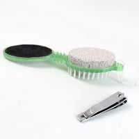 Ergonomic foot scrubber and buffing file pedicure tool