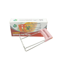 Kitchen tongs holding a heated bowl to prevent burns efficiently