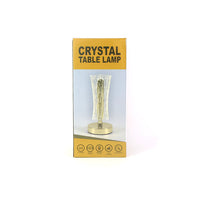 Decorative lamp with crystal-cut acrylic and metal base for home