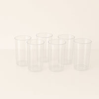 Transparent reusable plastic tumblers ideal for cocktails and beverages