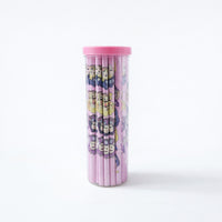 Graphite core wooden pencils with vibrant cartoon prints for kids