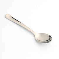 Top-down view of the elegant Stainless Steel Dining Spoon, reflecting its mirror finish.