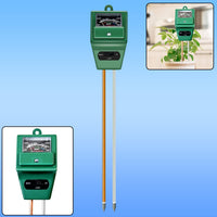 A 3-in-1 soil pH meter showing its probe and display for moisture, light, and pH levels.