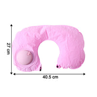 Inflatable travel neck pillow highlighting U-shape ergonomic design