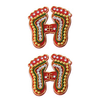 Mandir Glow Charan Paduka decals with bright colors and spiritual symbols