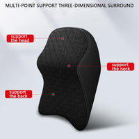 Vehicle headrest pillow designed for neck pain relief during travel