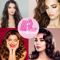 Set of reusable self-grip hair curlers without clips or pins