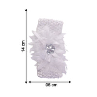 Child's floral elastic headband styled for cute and comfortable look