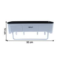 Neutral image of bathroom storage rack