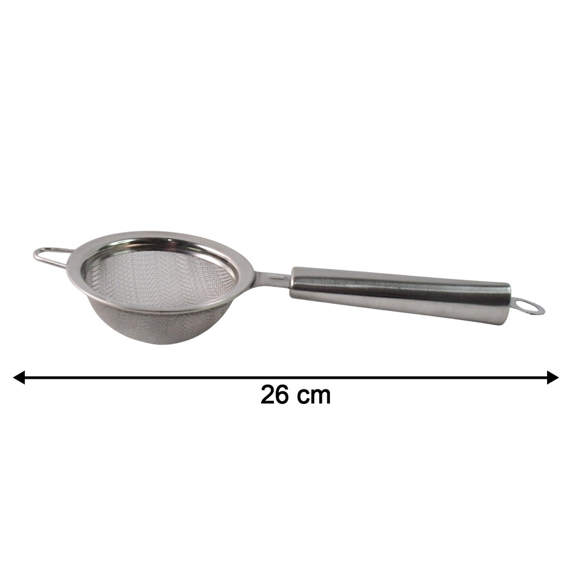 Detailed view of stainless steel mesh of strainer
