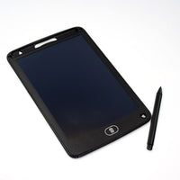 Kids using an LCD pad for drawing and writing, demonstrating easy use.