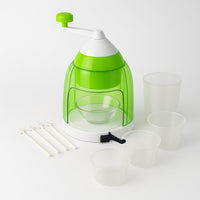 Glacier treats made using manual snow cone maker with hand crank