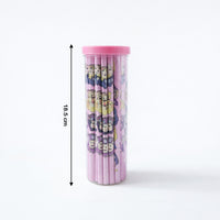 Assorted cartoon wooden pencils in a pack for kids and students