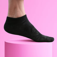 Close-up of heel grip on no-show liner socks to prevent slipping