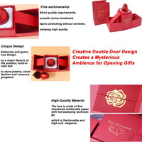 Red rose ring box jewellery showcasing elegant design and functionality