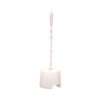 Ergonomic Pro Clean toilet cleaning brush securely placed in its potted holder.