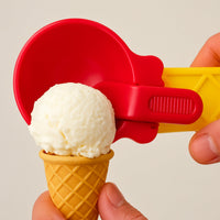 Dual-function scoop utensil for ice cream and melon balls