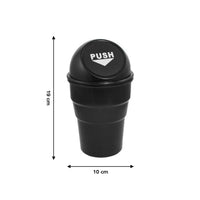 Space-saving car dustbin for convenient garbage disposal in any vehicle.