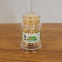 Natural wood toothpick case with secure transparent lid