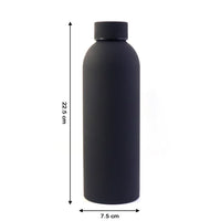 Durable insulated water bottle made from 18/8 stainless steel in black
