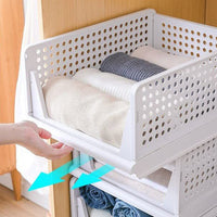 A foldable 3-layer clothes organizer, perfect for compact wardrobe storage in Indian homes.