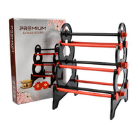 Angle view of the empty 3-tier bangle holder, highlighting its compact and functional design.
