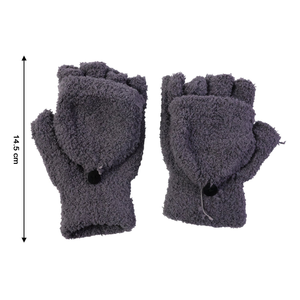 Winter fingerless gloves being worn during cold weather