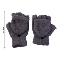 Winter fingerless gloves being worn during cold weather