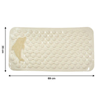 Anti-slip bath mat on wet bathroom floor enhancing safety and grip