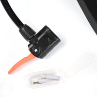 Compact Safora bicycle pump, perfect for storing in small spaces or attaching to a bike.