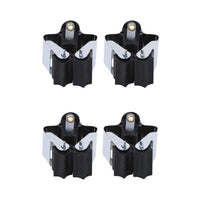 Variety of cleaning and garden tools neatly organized on multiple wall mount holders.
