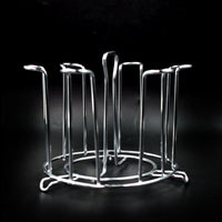 Durable glassware rack designed for safe and accessible storage.