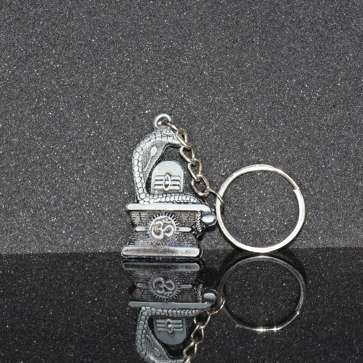 Antique finish Shivling and Trishul keychains for keys