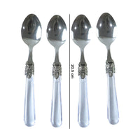 Food-grade stainless steel dessert spoons with stylish transparent handles