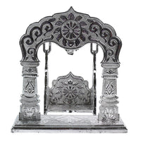Shreeji Jhoolan silver-coated decorative swing crafted for Krishna idols